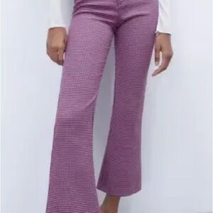 Pink Zara cropped work pants